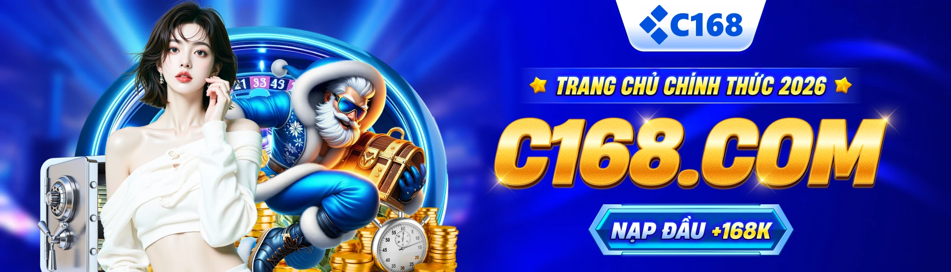 Banner C168 chính thức 2026 - nhà cái cá cược trực tuyến uy tín, giao diện đẳng cấp trên